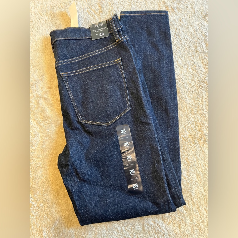 J.Crew High Rise Skinny Dark Blue Denim Jeans Size 28